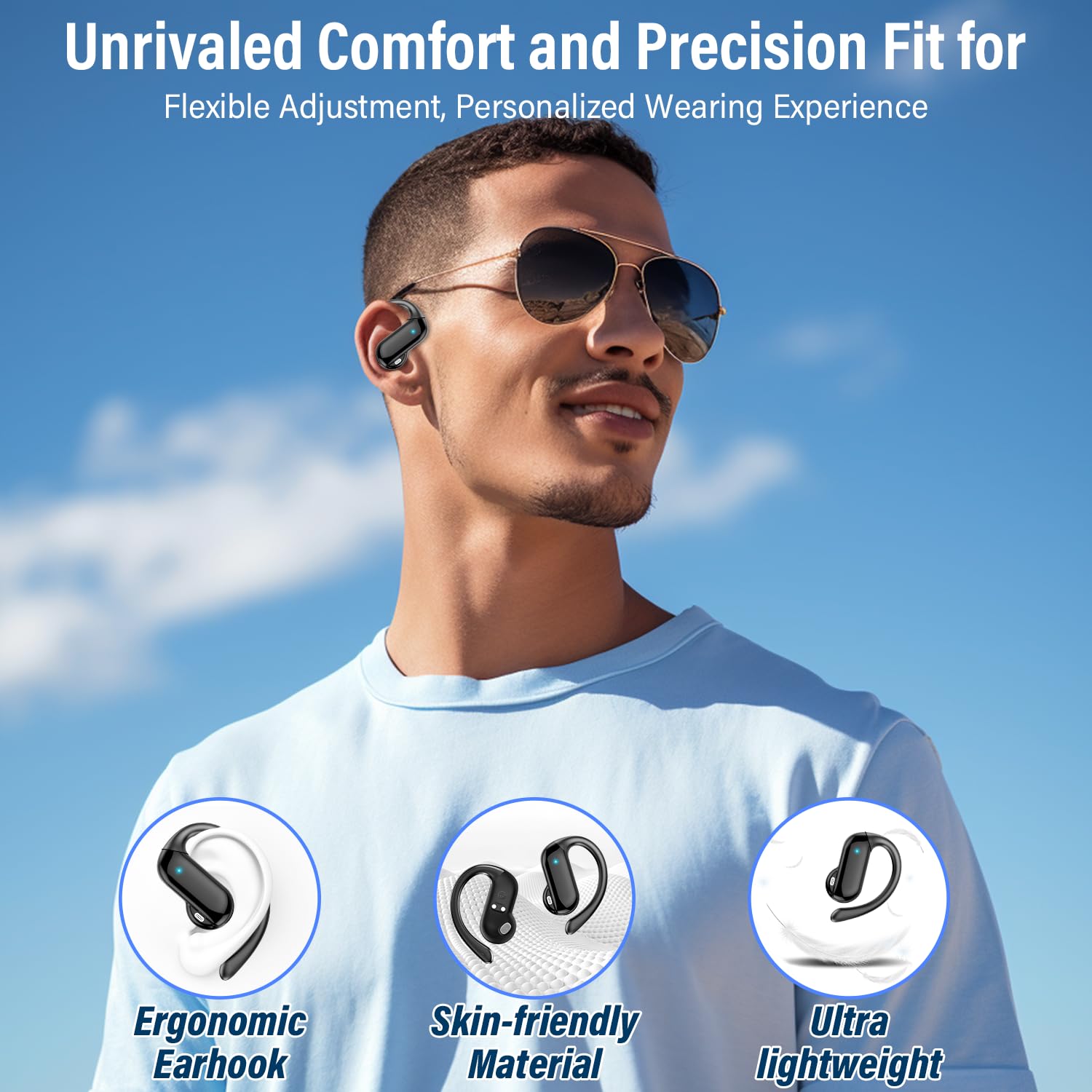 Fones de Ouvido Open-Ear Bluet - Type C Wired Earphones With Mic avaliação e preço